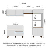 Cocina Integral 260 cm Blanco Reims 09