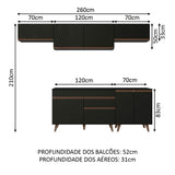 Cocina Integral 260cm Negro Reims Madesa 10