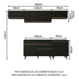 Cocina Integral 260cm Negro Reims 10