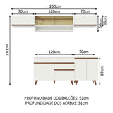 Cocina Integral 260cm Blanco Reims 11