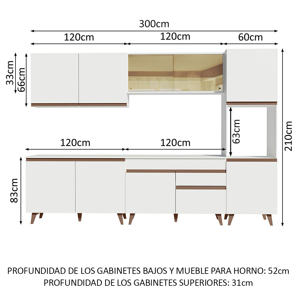 Cocina Integral 300cm Blanco Reims Madesa 01