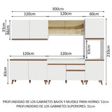 Cocina Integral 300cm Blanco Reims Madesa 01