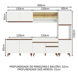 Cocina Integral 300cm Blanco Reims Madesa 02