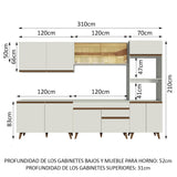 Cocina Integral 310 cm Blanco Reims 01