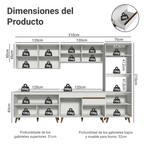 Cocina Integral 310 x 52 cm 11 Puertas 1 Cajón Con Mueble para Horno Blanco Reims Madesa