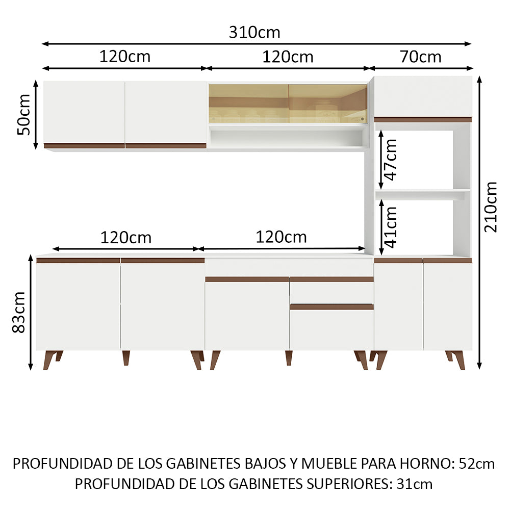 Cocina Integral 310cm Blanco Reims 02