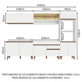 Cocina Integral 310cm Blanco Reims 02