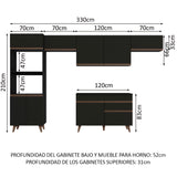 Cocina Integral 330cm Negro Reims 01
