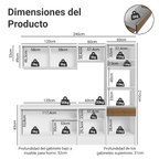 Cocina Integral 240 cm Con Mueble para Horno Blanco/Marrón Topázio Madesa