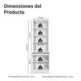 Combo Gabinete + Vitrina 70 cm Blanco/Gris Vik Madesa 02