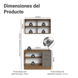 Cocina Integral 120 cm Marrón/Gris Vik Madesa 01