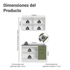 Cocina Compacta 120 cm Blanco/Verde Vik Madesa