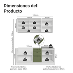 Cocina Compacta 180 cm Blanco/Verde Vik Madesa