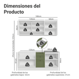 Cocina Integral 180 cm Blanco/Verde Vik Madesa 03