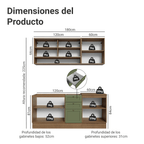 Cocina Compacta 180 cm Marrón/Verde Vik Madesa