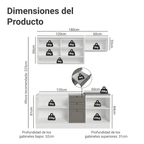 Cocina Compacta 180 cm Blanco/Gris Vik Madesa