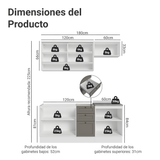 Cocina Integral 180 cm Blanco/Gris Vik Madesa 05