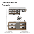 Cocina Compacta 180 cm Marrón/Gris Vik Madesa