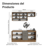 Cocina Integral 180 cm Marrón/Gris Vik Madesa 05