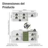 Cocina Integral 180 cm Blanco/Verde Vik Madesa 05