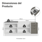 Cocina Compacta 200 cm Sin Encimera Blanco/Gris Vik Madesa