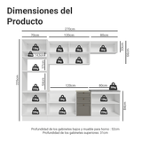 Cocina Integral 270 cm Blanco/Gris Vik Madesa 01