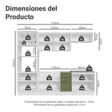Cocina Integral 270 cm Blanco/Verde/Blanco Vik Madesa 01