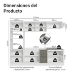 Cocina Integral 270 cm Con Mueble para Horno Blanco/Gris Vik Madesa