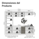 Cocina Integral 270 cm Blanco/Gris Vik Madesa 02