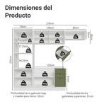 Cocina Integral 270 cm Con Mueble para Horno Blanco/Verde Vik Madesa