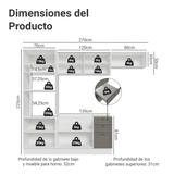 Cocina Integral 270 cm Blanco/Gris Vik Madesa 04