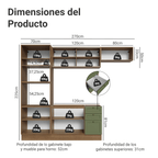 Cocina Integral 270 x 52 cm Con Mueble para Horno Marrón/Verde Vik Madesa