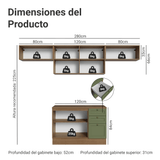 Cocina Integral 280 cm Marrón/Verde Vik Madesa 01