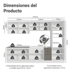 Cocina Integral 310 cm Con Mueble para Horno Blanco/Gris Vik Madesa