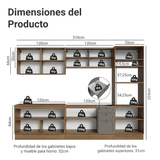 Cocina Integral 310 cm Marrón/Gris Vik Madesa 01