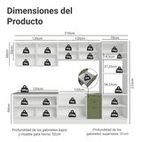 Cocina Integral 310 cm Blanco/Verde Vik Madesa 01