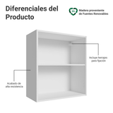 Gabinete Superior para Recámara 60 cm 2 Nichos Neo Blanco
