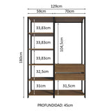 Clóset Modular Valencia 2 Cajones 129cm Marrón/Negro