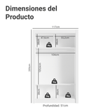 Recámara Infantil Clóset 117cm 2 Puertas y Cómoda Blanco