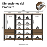 Clóset Modulado 4 Cajones 258cm Marrón/Negro Valencia 02