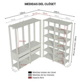 Clóset Modulado Valencia 4 Cajones 358cm Marrón/Negro 03