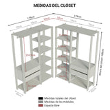 Clóset Modulado Valencia 4 Cajones 358cm Marrón/Negro 04