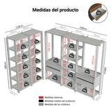 Clóset Modular 4 Cajones 417cm Marrón/Negro Valencia 01