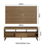 Mueble con Panel para TV hasta 65 Pulgadas con patas Marrón Texas Madesa