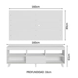 Mueble con Panel para TV hasta 65 Pulgadas con patas Blanco Detroit Madesa