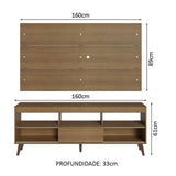 Mueble para TV y Panel Hasta 65" con Patas Marrón Detroit