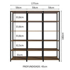 Estante Librero 177 cm Marrón/Negro Madesa