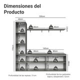 Mueble para TV hasta 70 Pulgadas 200 cm Sin Patas Nice Gris 01