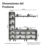 Mueble para TV hasta 70 Pulgadas + Repisa 200cm Gris Nice Madesa 02