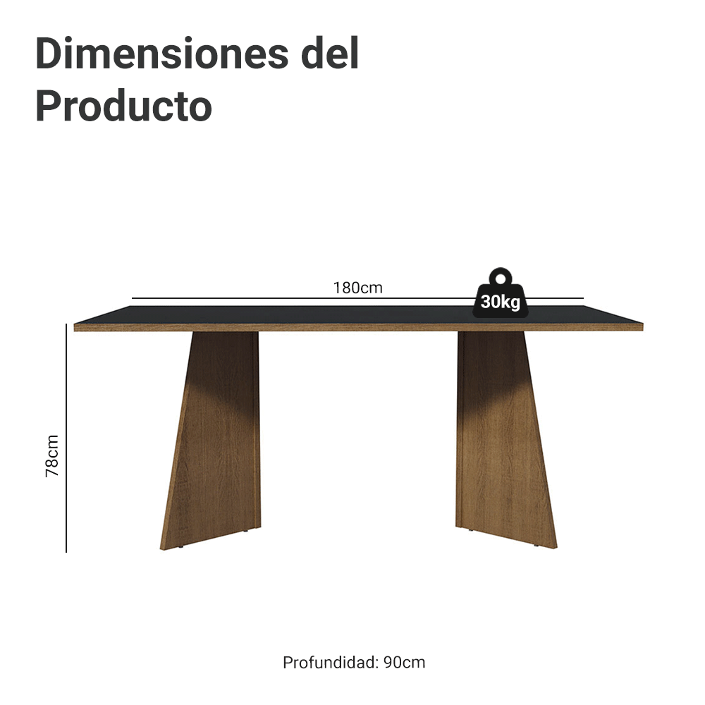 Escritorio Ejecutivo Director 180 cm 5388 Marrón/Negro